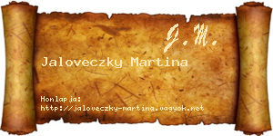 Jaloveczky Martina névjegykártya